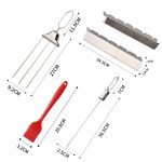 Grillspieße aus Edelstahl, halbautomatische Grillgabel, 3 Way Skewer, 6pcs /Pack 1 Way Skewer, 5 In 1, 6 In 1 – Bild 8