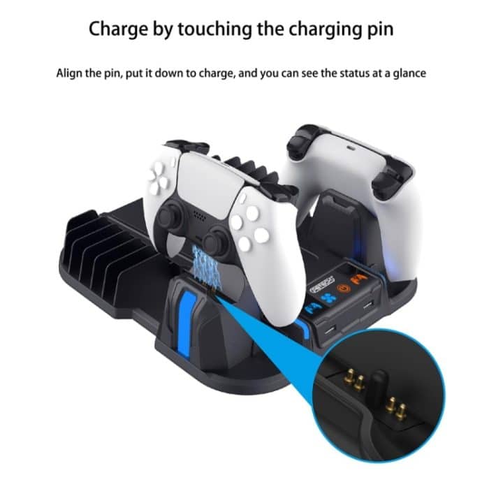 PGTECH GP-521 für Sony PS5 Slim Handle Ladestation Host-Kühlregal mit Disc-Rack, GP-521 Black, GP-521 White – Bild 5