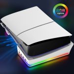 Für Sony PS5 Slim IPEGA PG-P5S021 RGB Light Host Horizontalständer mit 4 USB-HUBs, White, Black – Bild 3