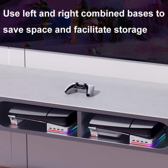 Für Sony PS5 Slim IPEGA PG-P5S021 RGB Light Host Horizontalständer mit 4 USB-HUBs, White, Black – Bild 8