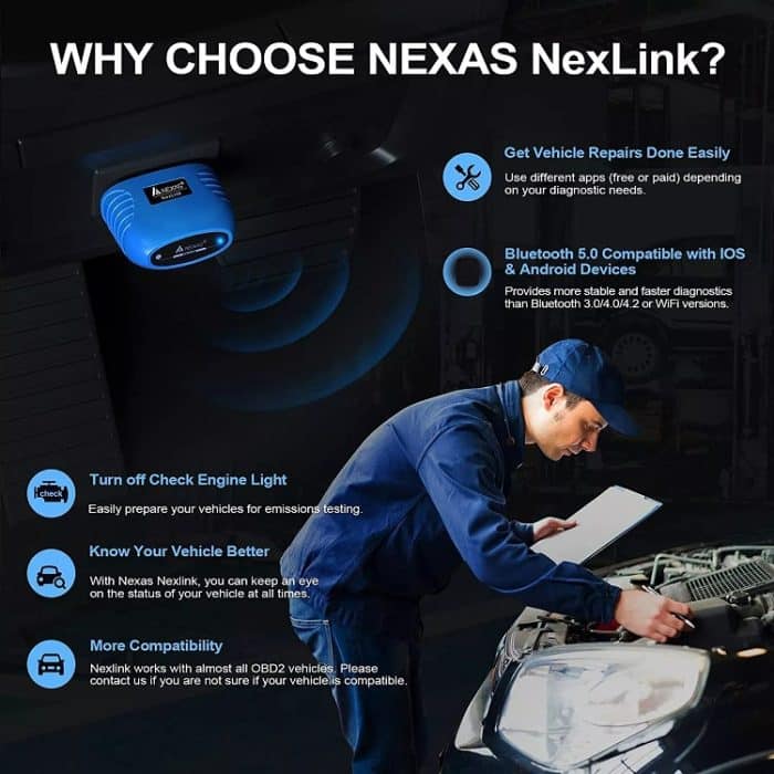 Nexas Bluetooth 5.0 OBD2-Diagnosescanner für iOS/Android – Bild 9
