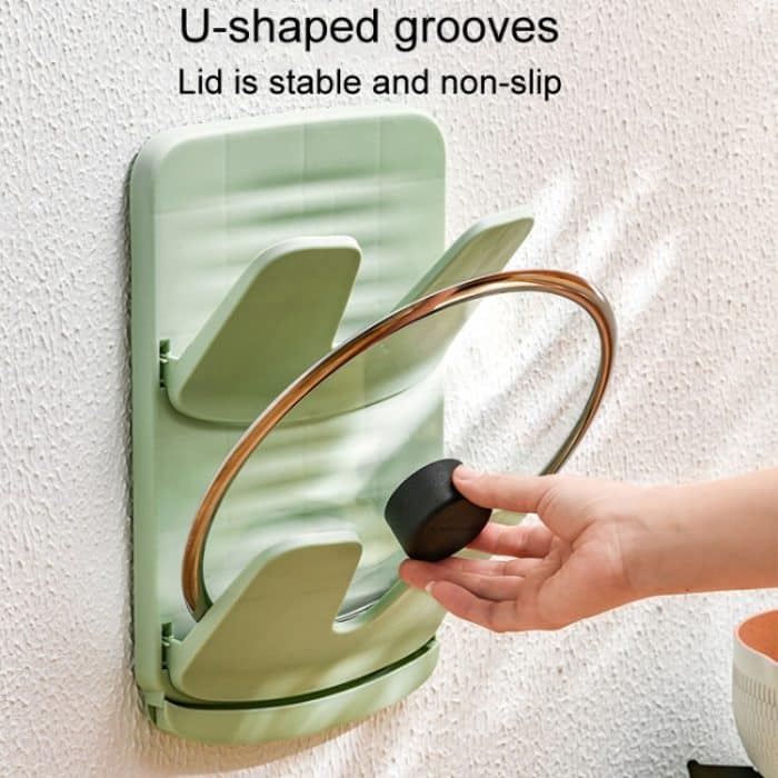 Wandmontierter Topfdeckelhalter für die Küche, doppelschichtig, multifunktionales Klappregal – Bild 6