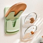 Wandmontierter Topfdeckelhalter für die Küche, doppelschichtig, multifunktionales Klappregal – Bild 10