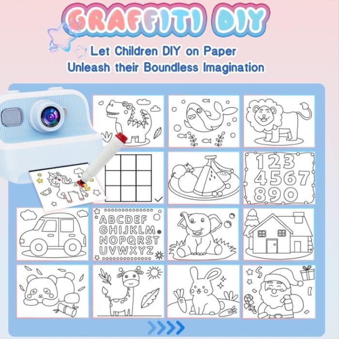 M8 2,4-Zoll 1080P HD 2400W Pixel Dual-Kamera Kinder Thermodruckkamera, Pink, Blue, Purple, Pink+32GB, Blue+32GB, Purple+32GB – Bild 12