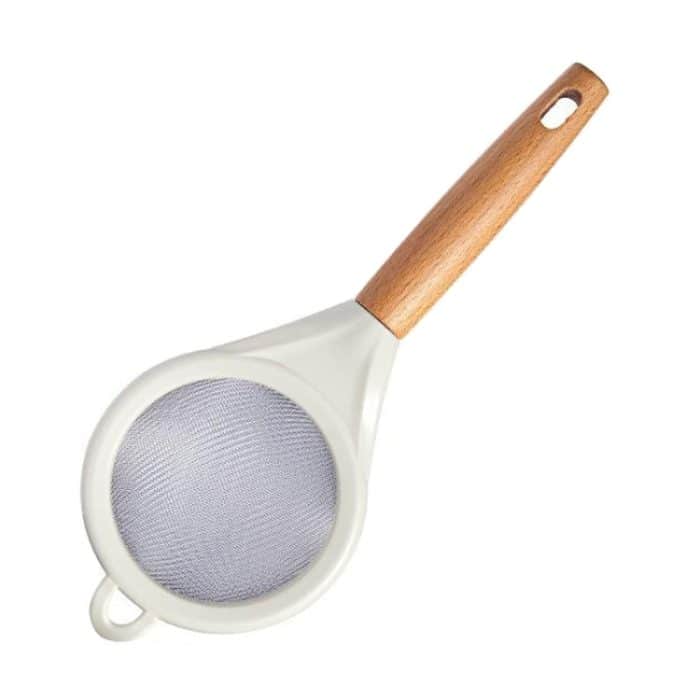 Mehlsieb aus Edelstahl für den Haushalt, Küchen- und Backsieb, Wooden Handle – Bild 1