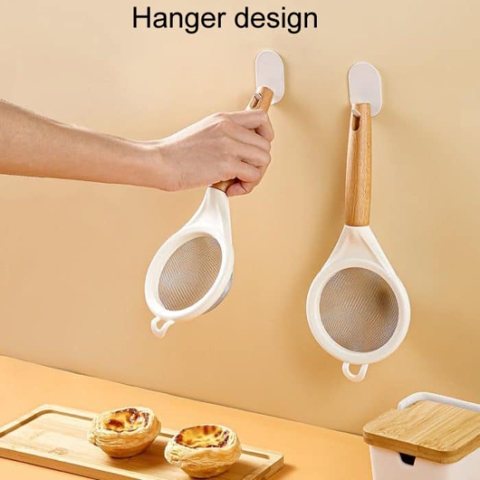 Mehlsieb aus Edelstahl für den Haushalt, Küchen- und Backsieb, Wooden Handle – Bild 6