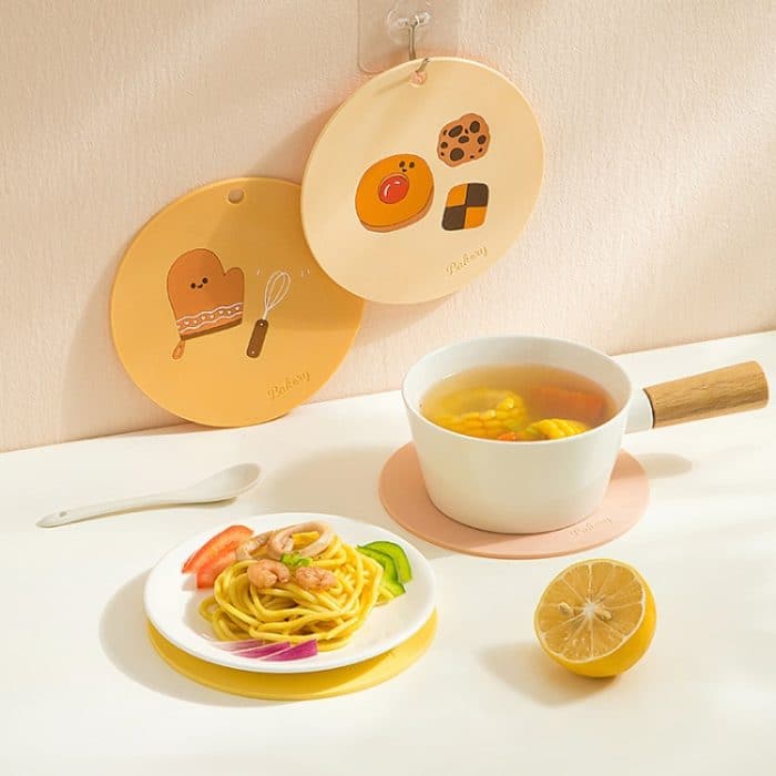 Haushalt Cartoon Wärmedämmung Matte Küche Hohe Temperatur Beständig Backen Tischsets, Bread, Cake, Eggbeater, Biscuits – Bild 11