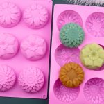 6 Gitter 3 Gruppen Blumenform Silikon Kuchenform Backen DIY handgemachte Seife Modell Sonnenblume Mond Kuchenform, 6 Grids Flower – Bild 2