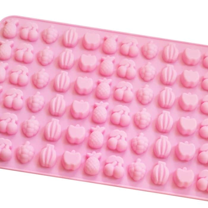 66 Grids Obst Silikon Fudge Formen Mini Süßigkeiten Formen, 66 Grids Fruit – Bild 3