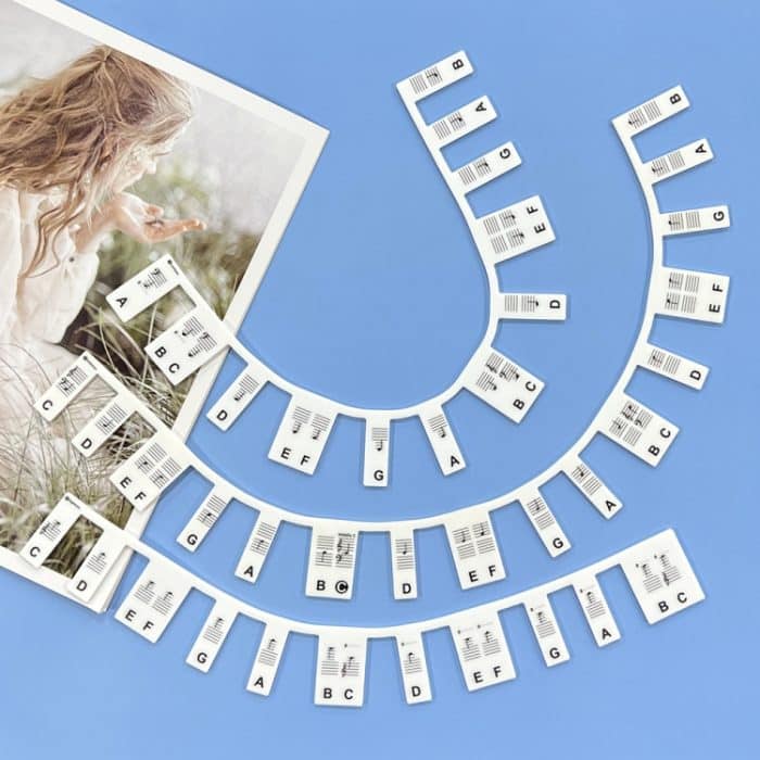 Anleitung für Klaviernoten aus Silikon, abnehmbare Klaviertastatur, 88 Keys White Bottom Black Text, 88 Keys White Bottom Color Text, 61 Keys White Bottom Black Text, 61 Keys White Bottom Color Text – Bild 1