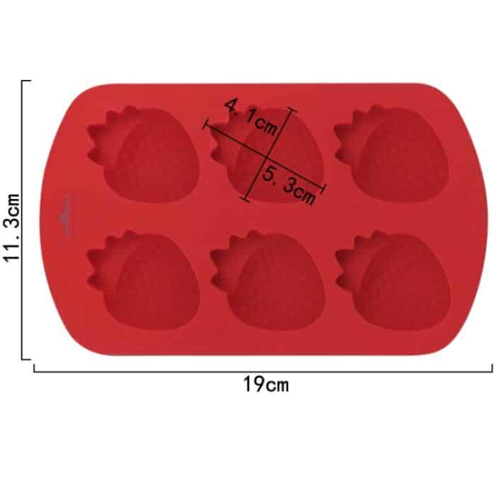 6 Grids Erdbeere Silikon Kuchen Form Backen DIY Schokolade Form, 6 Grids Strawberry – Bild 3