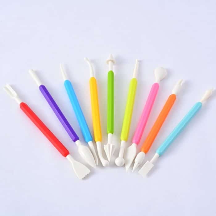 9 in 1 Kunststoff Fondant Skulptur Stift Werkzeuge Keramik Ton Sculpting Modellierung Werkzeuge – Bild 2