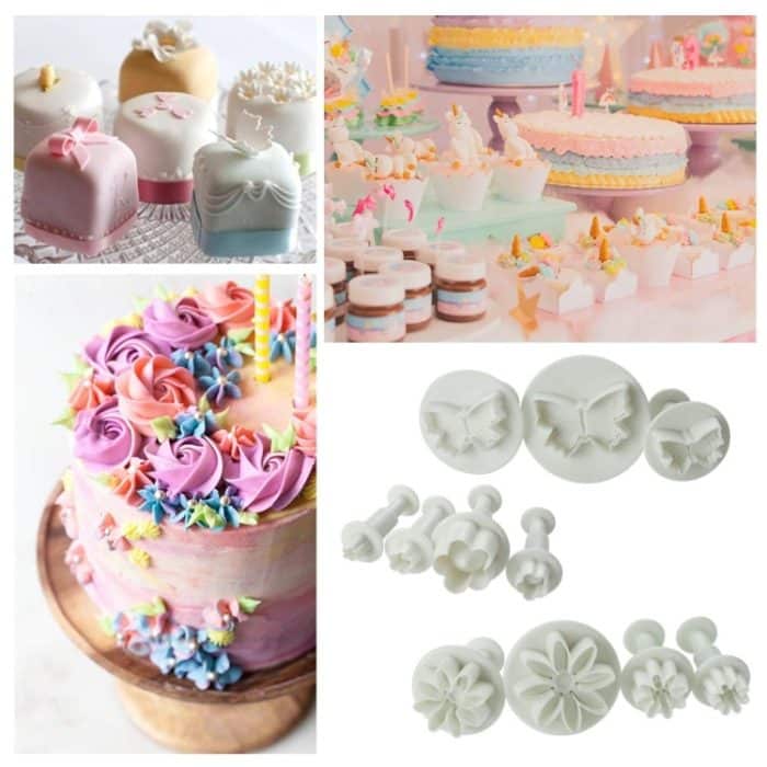 114 in 1 Fondant Kuchen Backen Dekorieren Werkzeuge Plunger Cutters Blume Formen Set – Bild 3