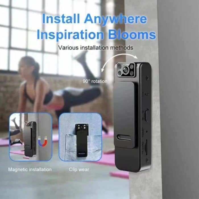 1080P Videorecorder 130-Grad-Weitwinkelobjektivkamera mit rückseitigem Clip Infrarot-Nachtsicht, L8 Wifi Version With 64G Memory Card – Bild 5