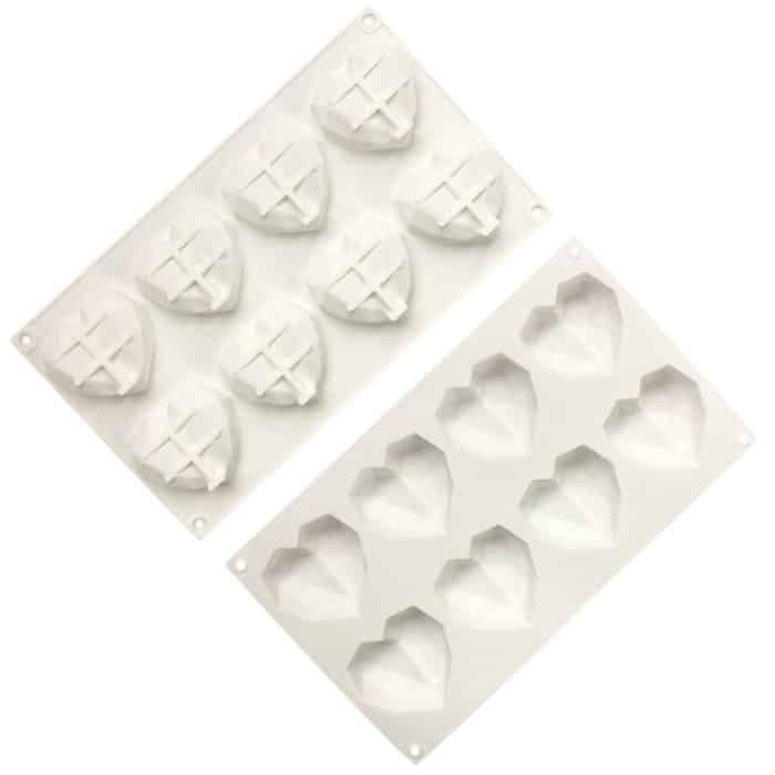 8 Grids Zwei Reihen Herz Schokolade Form DIY Backen Kuchen Werkzeuge – Bild 2