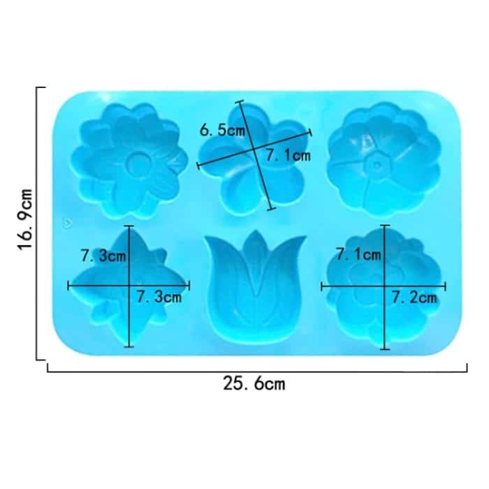 6 Grids Blume Silikon Backen Kuchen Formen DIY Handgemachte Seife Form, 6 Grids Flower – Bild 3