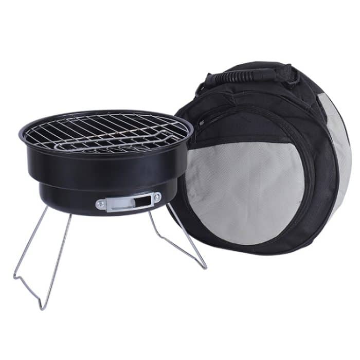 TBD0604868901.jpg Tragbarer kleiner, zusammenklappbarer runder BBQ-Grill für den Außenbereich, Wildcamping, Kochutensilien, With Storage Bag, No Storage Bag – Bild 1
