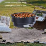 Tragbarer kleiner, zusammenklappbarer runder BBQ-Grill für den Außenbereich, Wildcamping, Kochutensilien, With Storage Bag, No Storage Bag – Bild 6