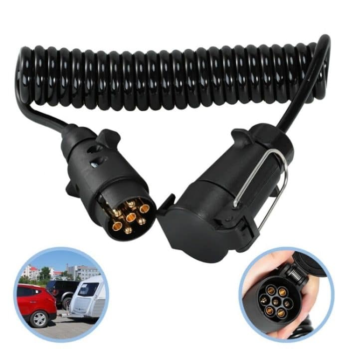 TBD0604869001A.jpg 7-adriger bis 7-poliger Autoanhängerstecker mit 2 m PU-Federdraht, 1122 – Bild 1