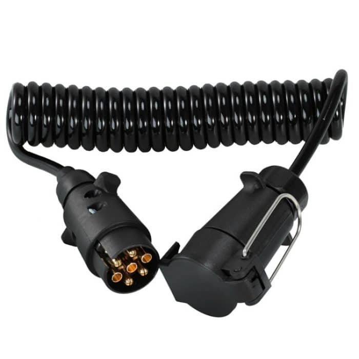 7-adriger bis 7-poliger Autoanhängerstecker mit 2 m PU-Federdraht, 1122 – Bild 2