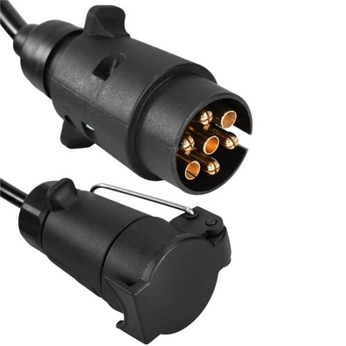 7-adriger bis 7-poliger Autoanhängerstecker mit 2 m PU-Federdraht, 1122 – Bild 3
