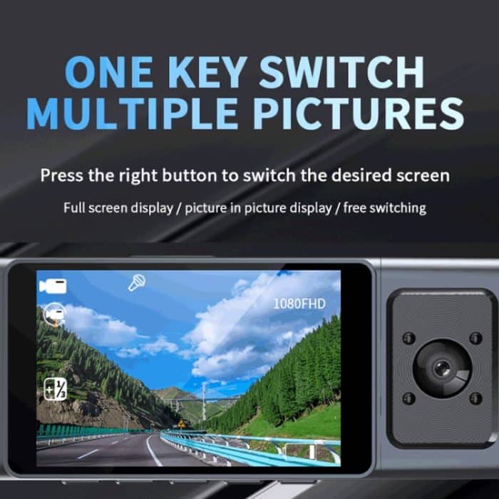 3 Kameraobjektiv 3-Zoll-IPS-Bildschirm WiFi Auto-Dashcam 1080P Nachtsicht-Dashkamera für Autos, 32G, 64G – Bild 8