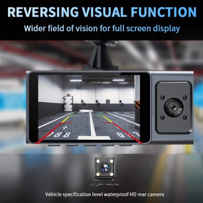 3 Kameraobjektiv 3-Zoll-IPS-Bildschirm WiFi Auto-Dashcam 1080P Nachtsicht-Dashkamera für Autos, 32G, 64G – Bild 10