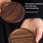 6 teile/satz Nussbaum Bahn Holz Tee Zeremonie Tablett Kaffee Tasse Massivholz Isolierung Pad – Bild 5