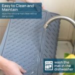 Dreifach gefaltete Abtropfunterlage aus Silikon für Schüssel und Geschirr, Abtropfmatte für die Küchentheke, 62 x 40cm – Bild 6