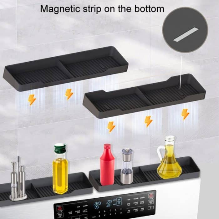 1 paar Küche Silikon Ofen Lagerung Rack Integrierte Röster Gewürz Veranstalter, Black, Gray, Beige – Bild 7