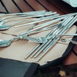 AOTU AT6471 12 teile/satz Outdoor 304 Edelstahl Camping Besteck Set Mit Lagerung Tasche, With Chopsticks Khaki, With Dinner Knife Mud Color – Bild 4