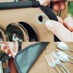 AOTU AT6471 12 teile/satz Outdoor 304 Edelstahl Camping Besteck Set Mit Lagerung Tasche, With Chopsticks Khaki, With Dinner Knife Mud Color – Bild 6