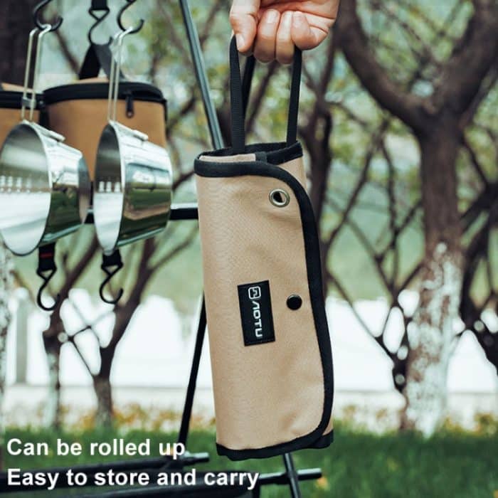 AOTU AT6471 12 teile/satz Outdoor 304 Edelstahl Camping Besteck Set Mit Lagerung Tasche, With Chopsticks Khaki, With Dinner Knife Mud Color – Bild 8