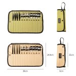 AOTU AT6471 12 teile/satz Outdoor 304 Edelstahl Camping Besteck Set Mit Lagerung Tasche, With Chopsticks Khaki, With Dinner Knife Mud Color – Bild 10