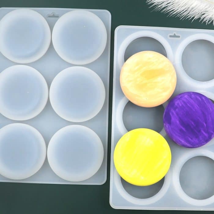 6 Grids Runde Silikon Kuchen Formen Hause DIY Handgemachte Seife Form – Bild 4