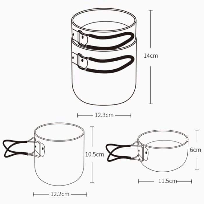 AOTU AT101 2 In 1 Outdoor Camping Kochgeschirr Picknick Tragbarer Topf – Bild 7