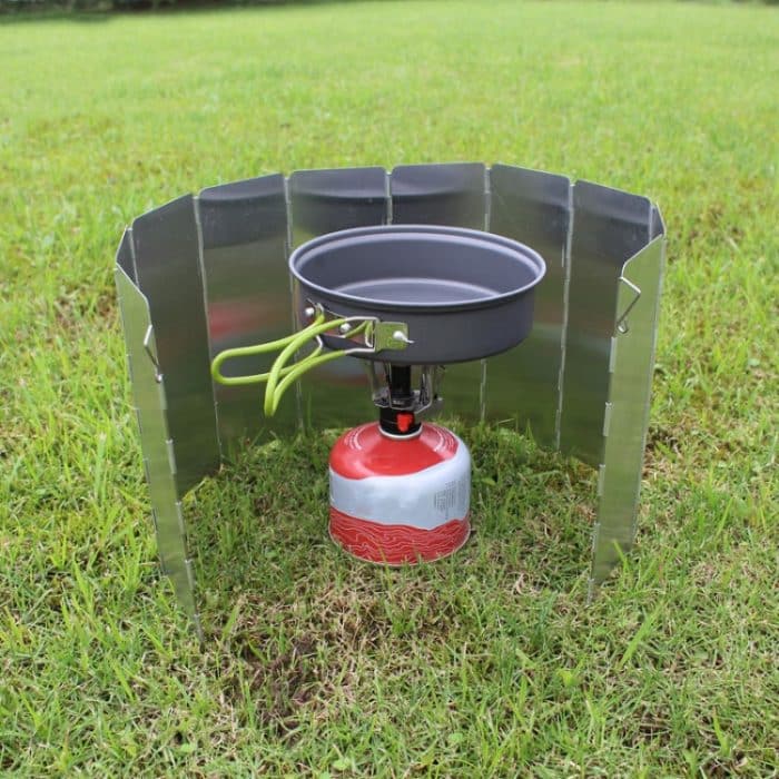 AOTU AT6344-1 10 teile/satz Outdoor Camping Mit Pins Aluminium Herd Windschutzscheibe – Bild 2