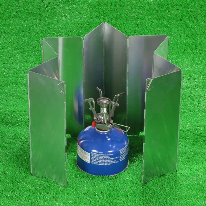 AOTU AT6344-1 10 teile/satz Outdoor Camping Mit Pins Aluminium Herd Windschutzscheibe – Bild 9