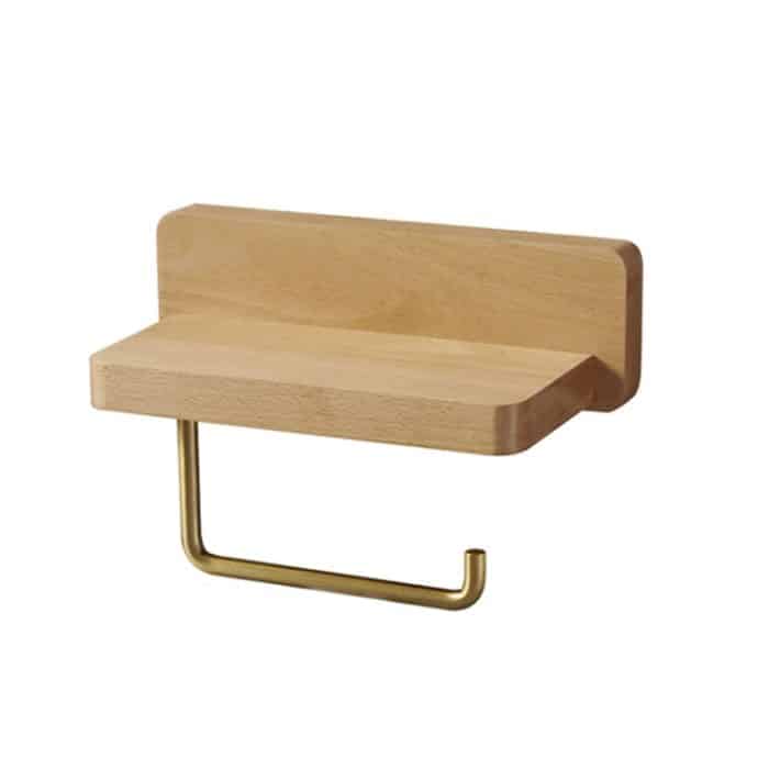 Wandmontierter Papierhandtuchhalter Badezimmerregal Rollenpapierhalter, 20cm Beech Wood, 20cm Walnut, 30cm Beech Wood, 30cm Walnut – Bild 1