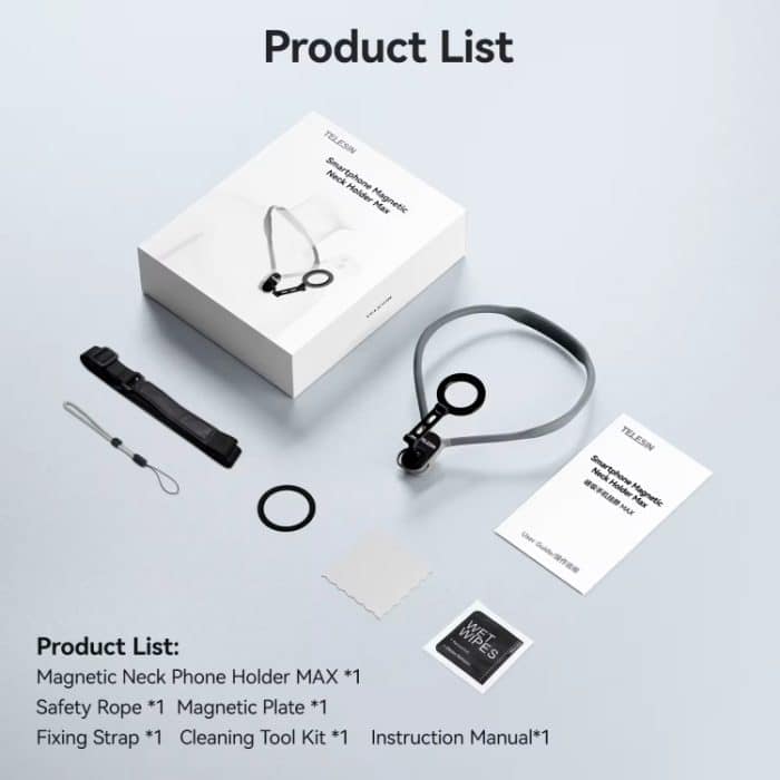 TELESIN MNM-002 Magsafe Magnetischer Saugnapf für Mobiltelefone zum Aufhängen am Hals, POV-Betrachtungswinkel, Lazy Stand – Bild 12