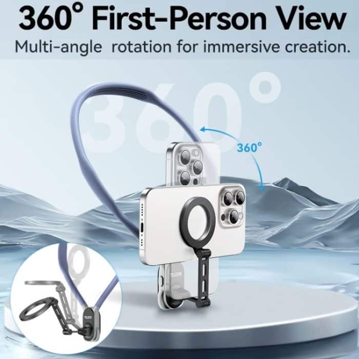 TELESIN MNM-002 Magsafe Magnetischer Saugnapf für Mobiltelefone zum Aufhängen am Hals, POV-Betrachtungswinkel, Lazy Stand – Bild 5