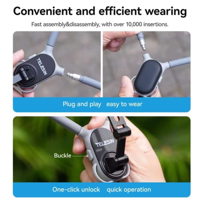 TELESIN MNM-002 Magsafe Magnetischer Saugnapf für Mobiltelefone zum Aufhängen am Hals, POV-Betrachtungswinkel, Lazy Stand – Bild 6