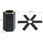 Verdickte, faltbare Verbrühschutz-Wärmedämmmatte, Tischset, Topfuntersetzer, Black – Bild 3