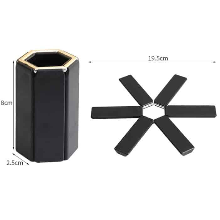 Verdickte, faltbare Verbrühschutz-Wärmedämmmatte, Tischset, Topfuntersetzer, Black – Bild 3