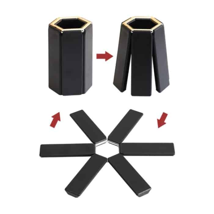 Verdickte, faltbare Verbrühschutz-Wärmedämmmatte, Tischset, Topfuntersetzer, Black – Bild 4