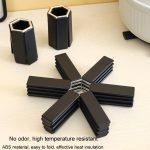 Verdickte, faltbare Verbrühschutz-Wärmedämmmatte, Tischset, Topfuntersetzer, Black – Bild 6