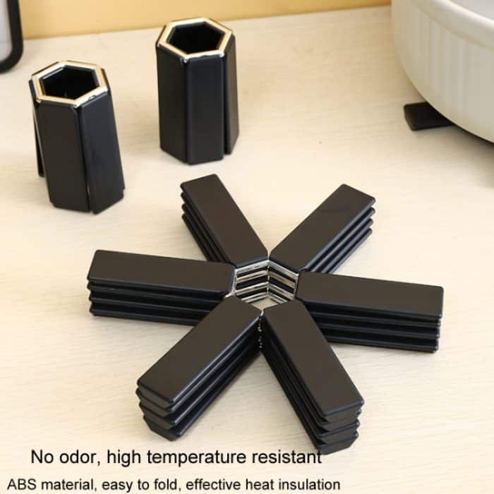 Verdickte, faltbare Verbrühschutz-Wärmedämmmatte, Tischset, Topfuntersetzer, Black – Bild 6