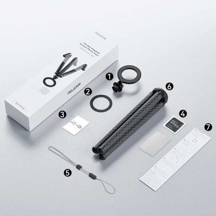 TELESIN P3-FM-02 Flexibles magnetisches Saug-Handy-Stativ Magsafe Octopus Desktop Feste Halterung – Bild 12