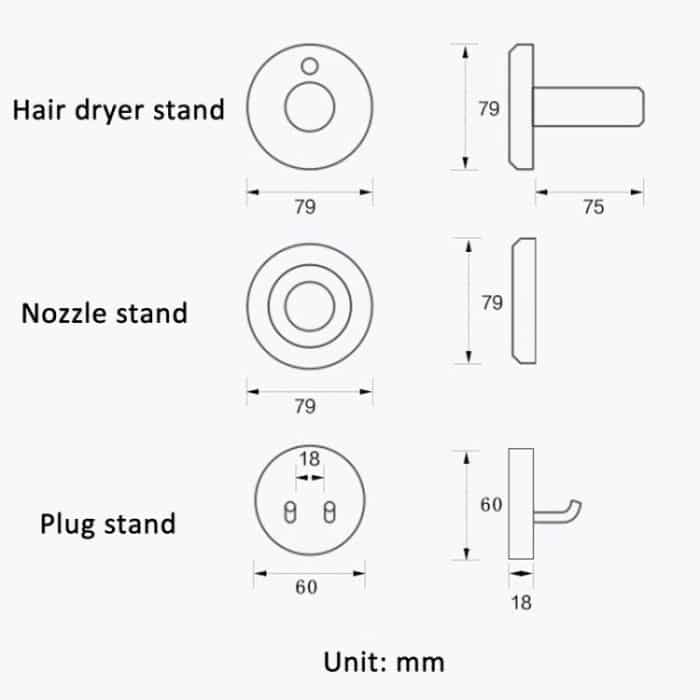 Wandregal aus Walnussholz, For Dyson Hair Dryer, For Dyson Nozzle, For Dyson Hair Dryer Plug – Bild 4