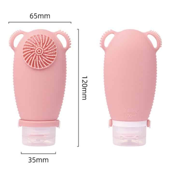 100ml Reisereinigungslotion Spenderflasche mit Waschbürste Kosmetikshampoo Vorratsflasche – Bild 3